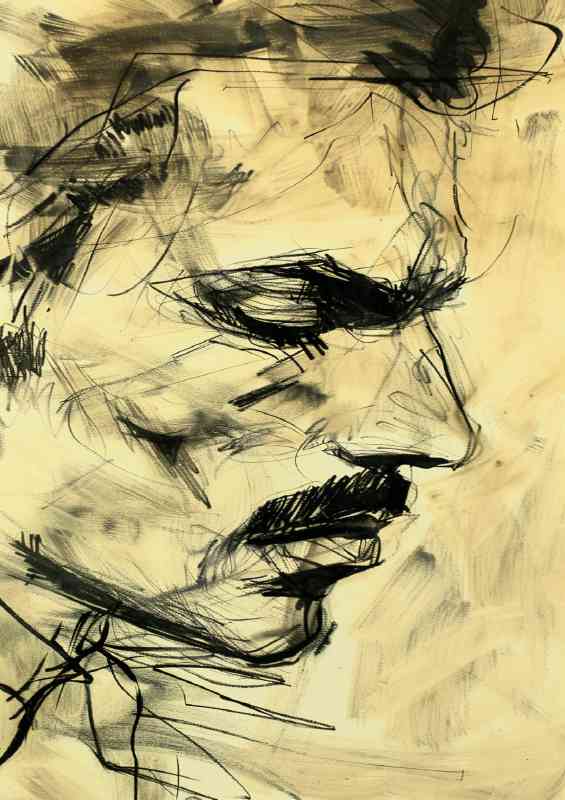 Freddy Mercury a close up abstract sketch | Canvas