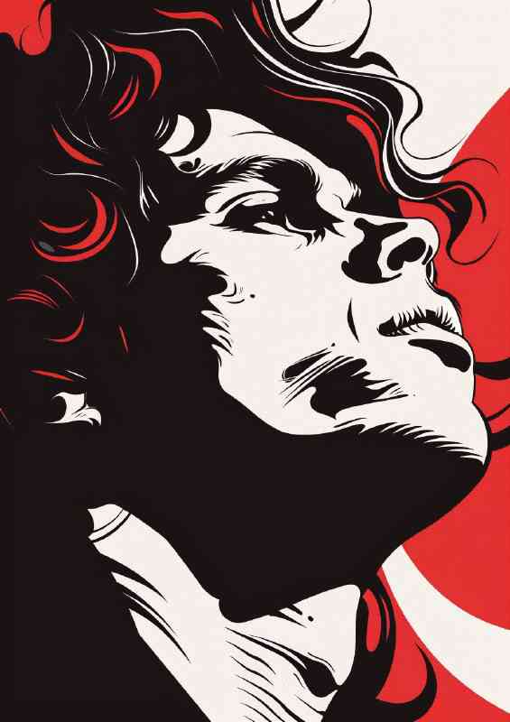 Jim Morrison in vector art form | Canvas