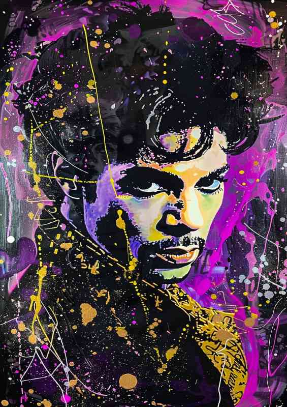 Prince in the style of purple and gold | Poster
