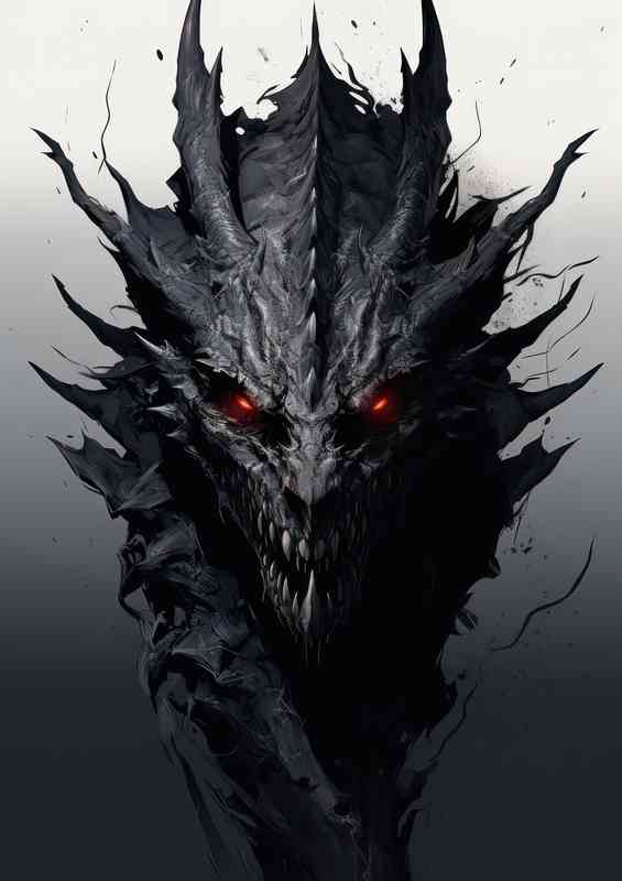 Black Dragons head | Metal Poster