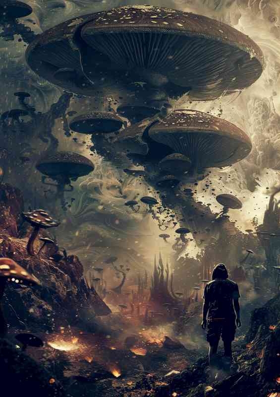 Mushroom field in the style of surreal | Di-Bond