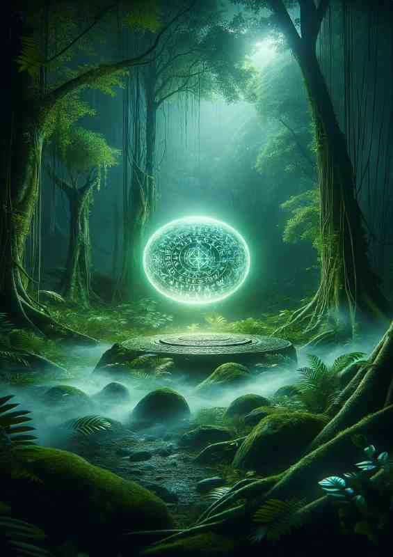 Mystical Orb hovering over an ancient rune covered altar | Di-Bond