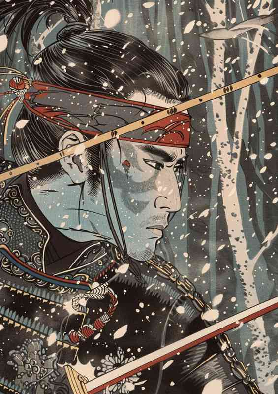 A Japanese an epic samurai in the woodlands | Canvas