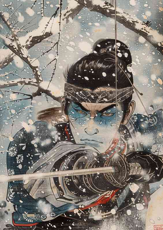 A Japanese an epic samurai in winter time | Di-Bond