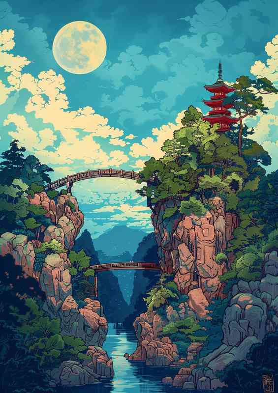 Dojo in the height of the clouds | Metal Poster