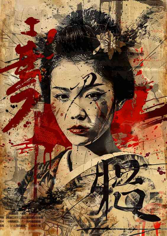 Old school Japanese lady poster art | Di-Bond