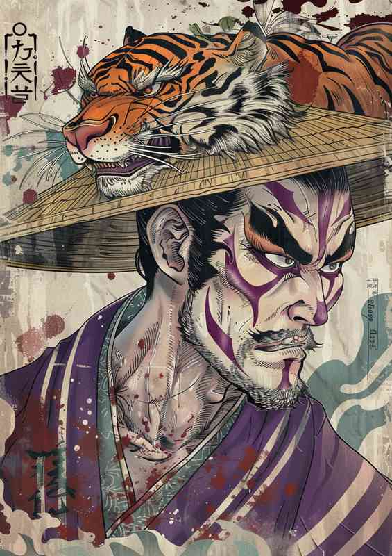 The tigers hat with purple komono | Canvas