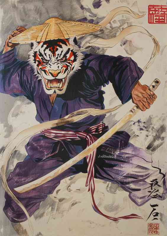 Tiger god wearing a white and red | Di-Bond