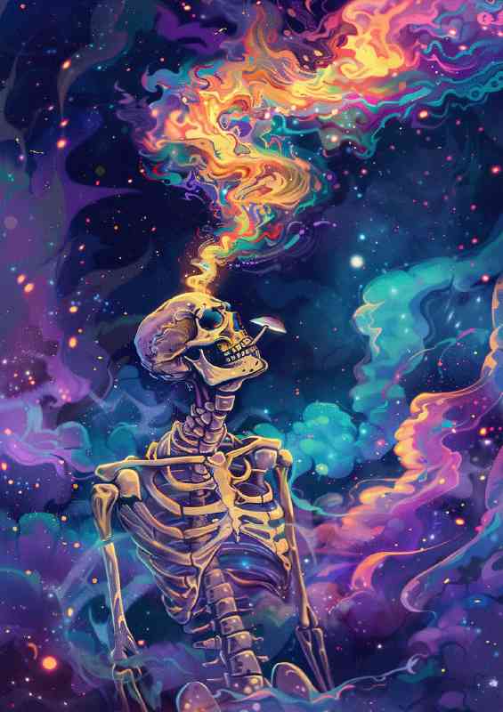 In space a skelleton | Metal Poster