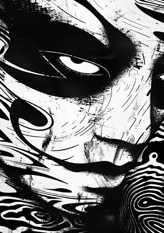 Mask of v for vendee in black and white | Canvas