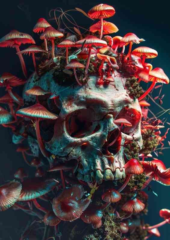 Mushrooms and the skull | Metal Poster