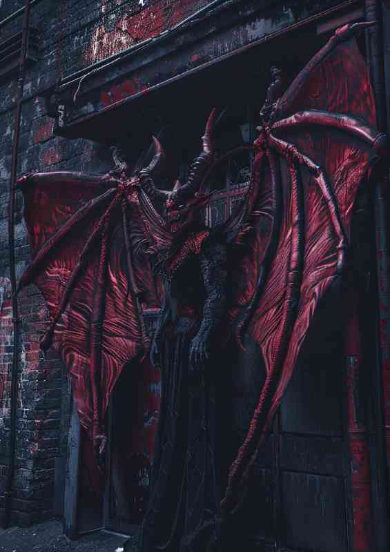 Occult devil with big wings and claws | Metal Poster