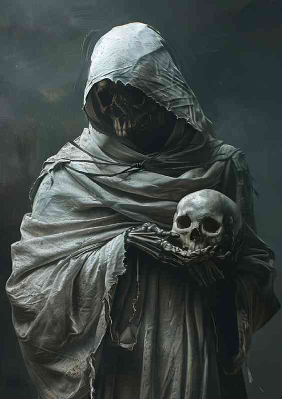 Skelleton robe holding a skull | Di-Bond