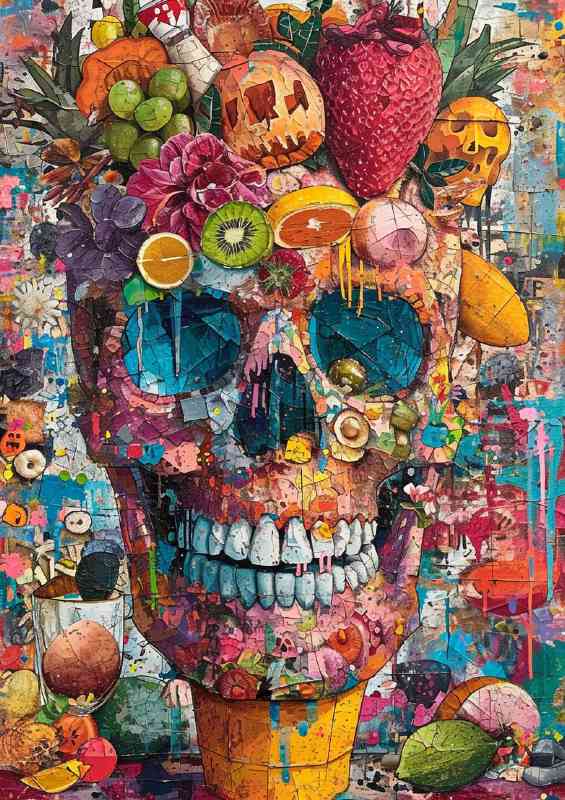 Skull painting has many different kinds of foods | Di-Bond