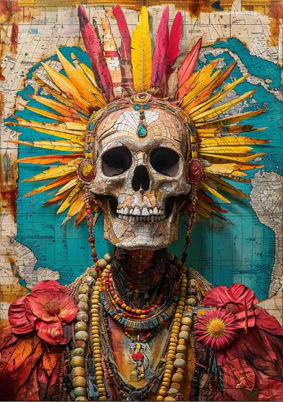 The Skull of faces and beads | Di-Bond
