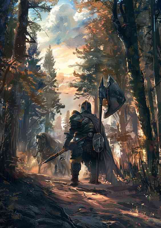Dark Art Fantasy Knight In the forest | Di-Bond