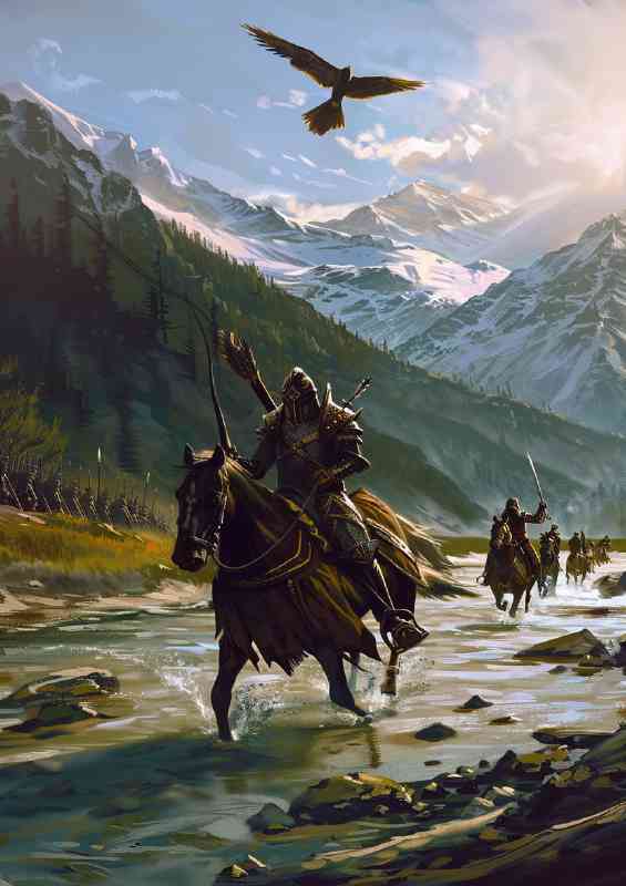 Horseback archers and soldiers | Metal Poster