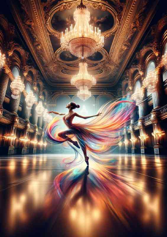Elegant dancer poised on the brink of a leap | Metal Poster