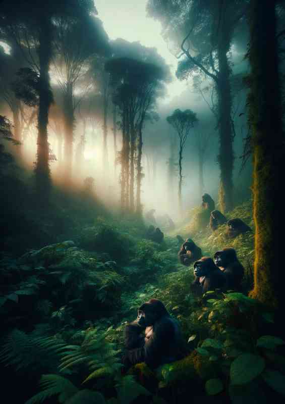 Mysterious beauty of a misty mountain gorilla sanctuary | Canvas