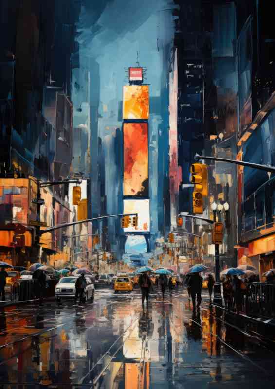 Painted art busy street in New York | Di-Bond