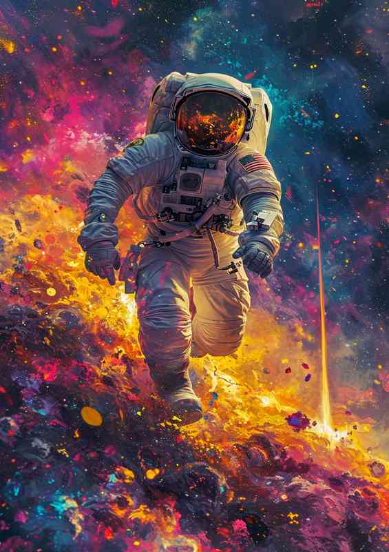Astronaut in coloured cloud space | Canvas