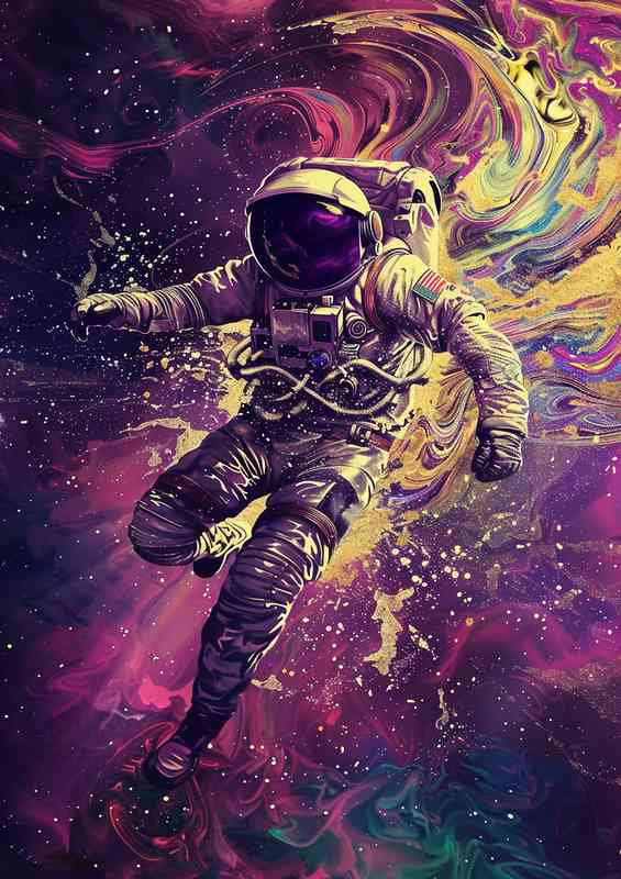 Liquid spaceman art | Canvas
