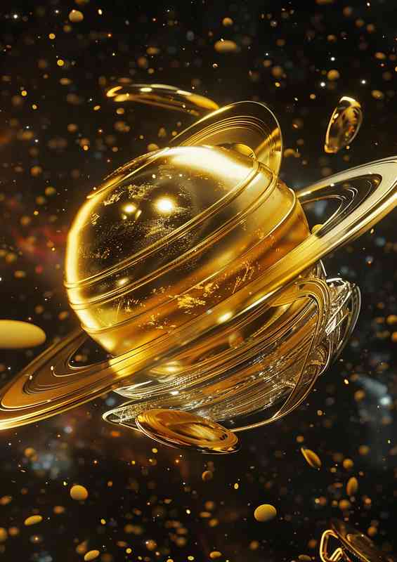 Saturn space realistic sculptures | Di-Bond