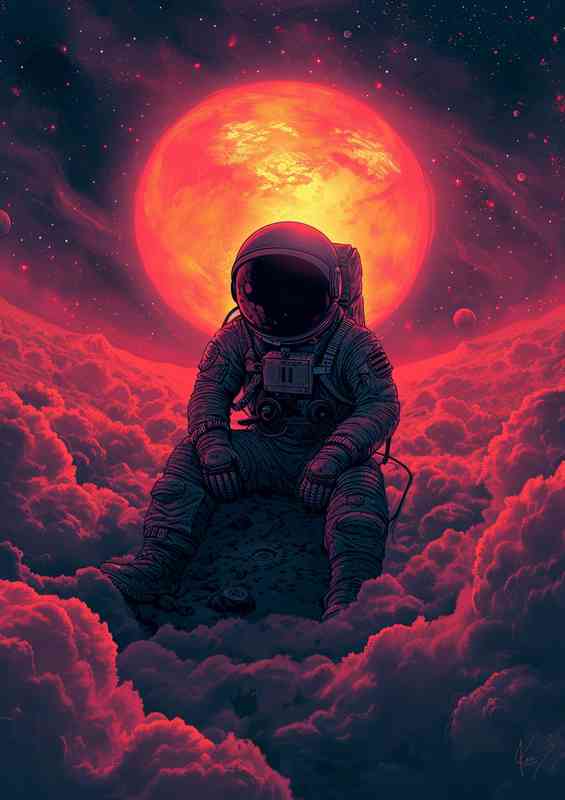 Sitting on a space rock | Canvas