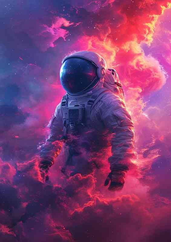 Walking through the purple haze astronaut | Poster