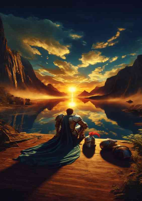 Peace after a victorious battle in a mythical landscape | Di-Bond