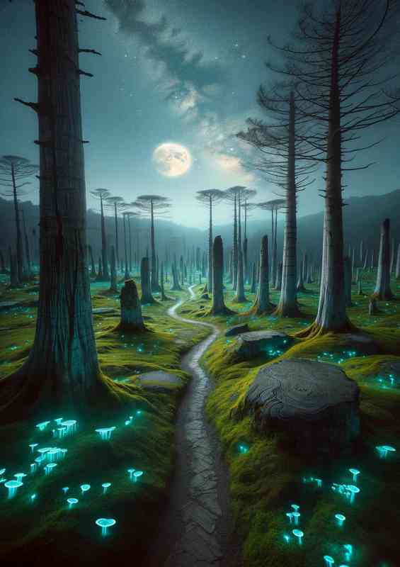 Ancient forest where the trees have turned to stone | Poster