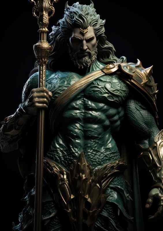 Triton Trumpeter of Ocean's Depths | Canvas