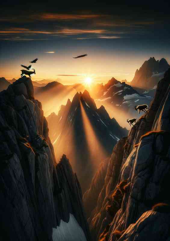Breathtaking moment of an alpine sunrise | Metal Poster