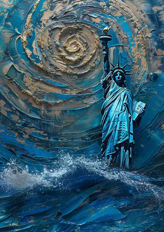 The statue of liberty the the ocean | Di-Bond