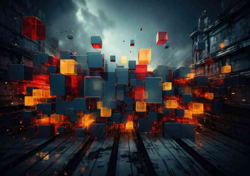 All wall square shapes abstract | Di-Bond