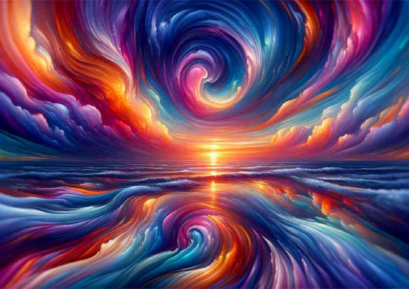 Beauty of a sunset over the ocean | Poster