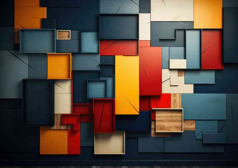 Bright vibrent colours and shapes abstract | Canvas