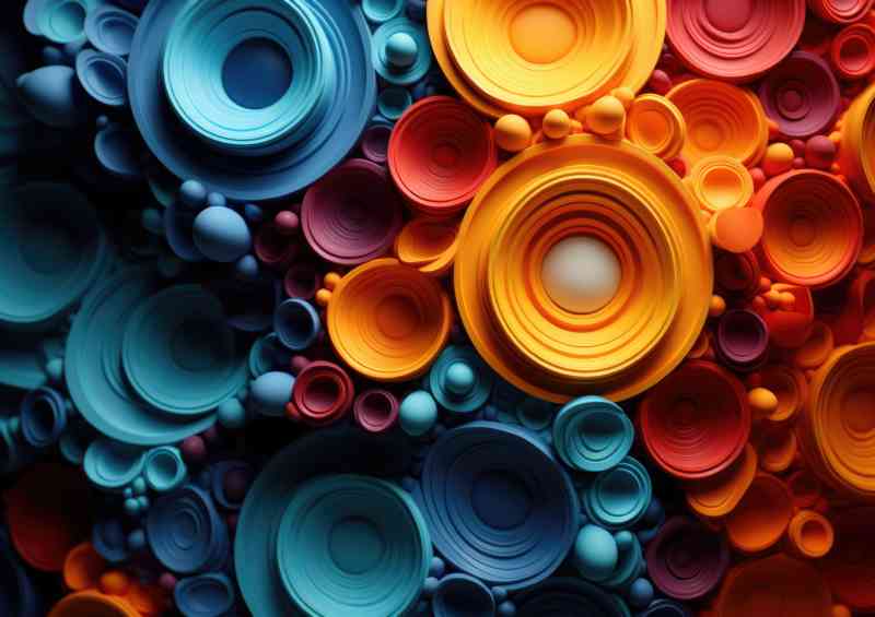Circle within a circle coloures array | Metal Poster