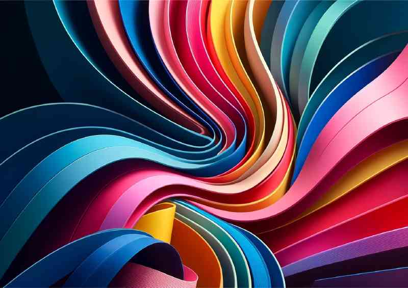 Colorful paper art with smooth flowing layers | Poster