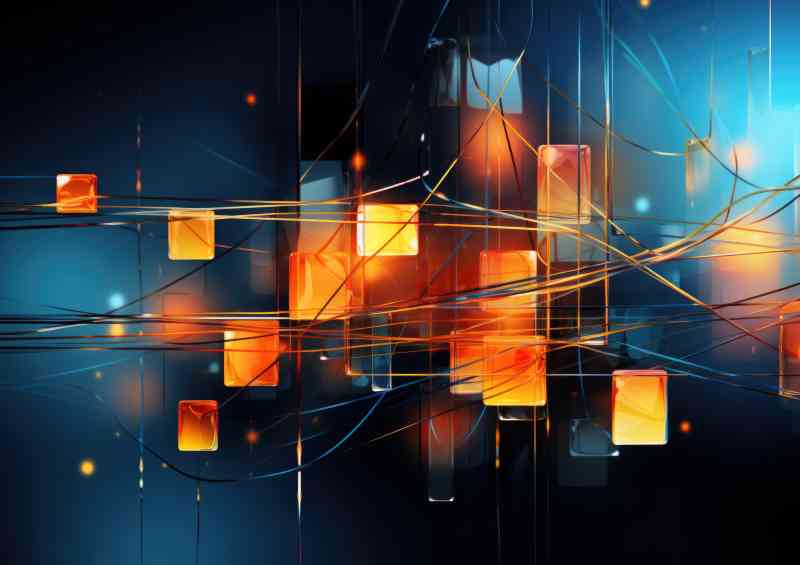 Colours of square blocks abstract | Canvas