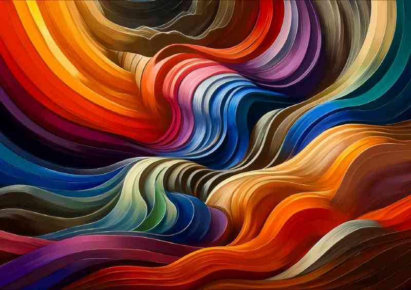 Dynamic composed of colorful overlapping shapes | Metal Poster
