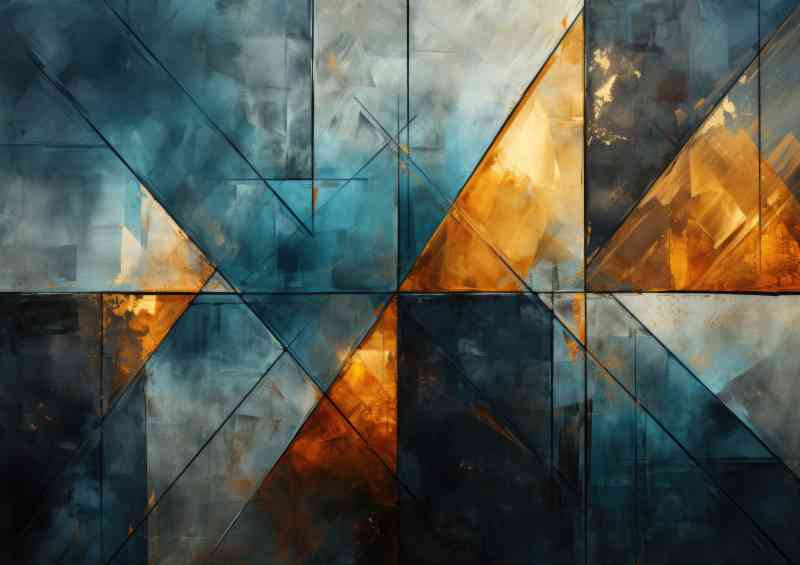 Geometric dimond shapes with colour | Metal Poster