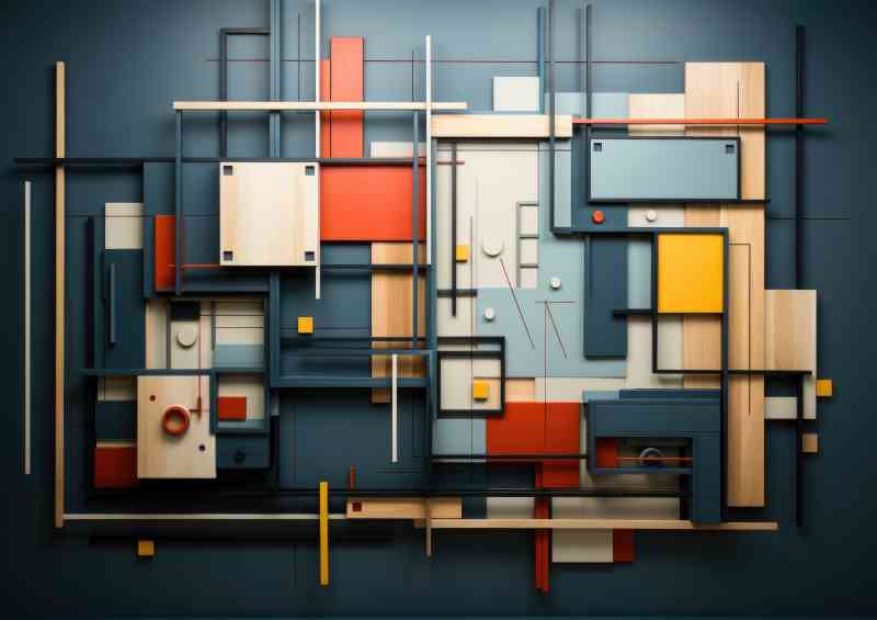 Junction of colours and shapes | Metal Poster