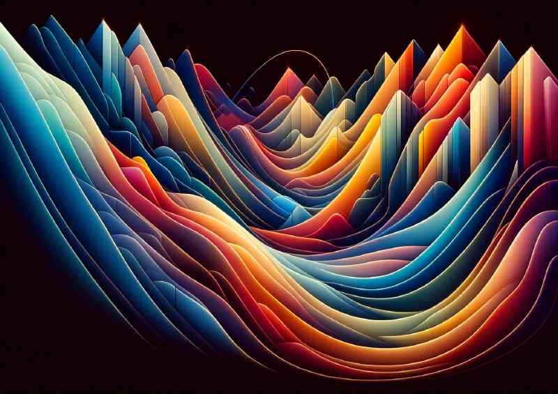 Landscape of geometric forms and a spectrum of colors | Di-Bond