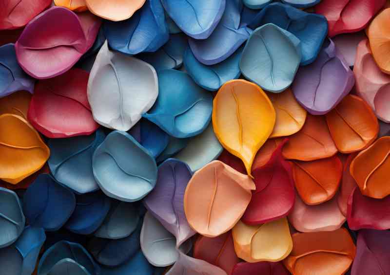 Multi coloured leaf forms abstract | Metal Poster