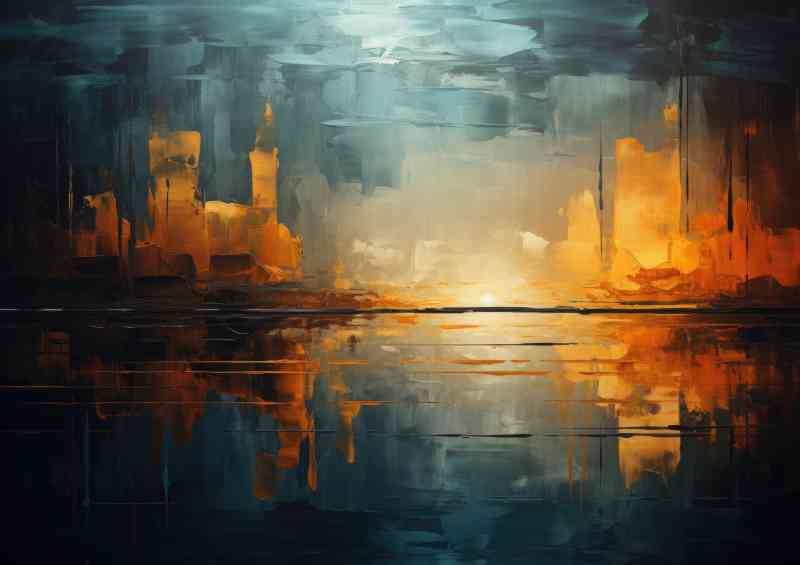 Painted colours city like form | Canvas