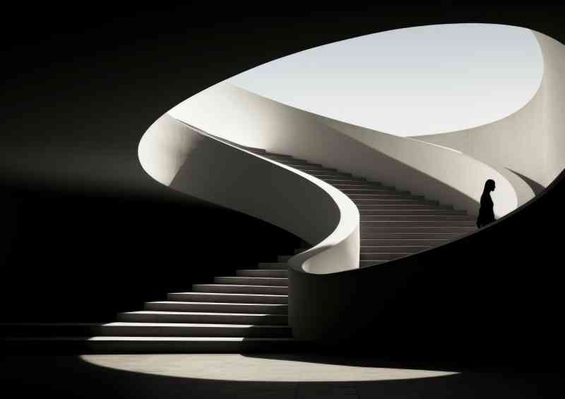 The light spiralled staircase | Di-Bond