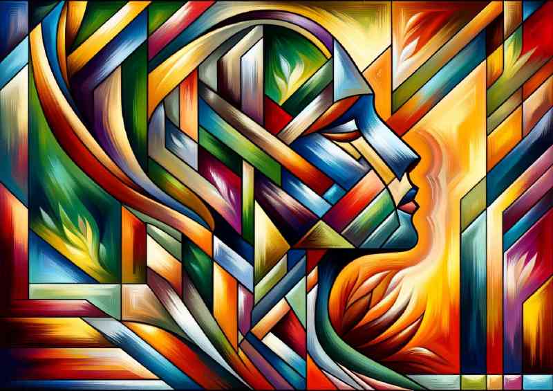 Cubism an abstract figure composed of geometric shapes | Canvas