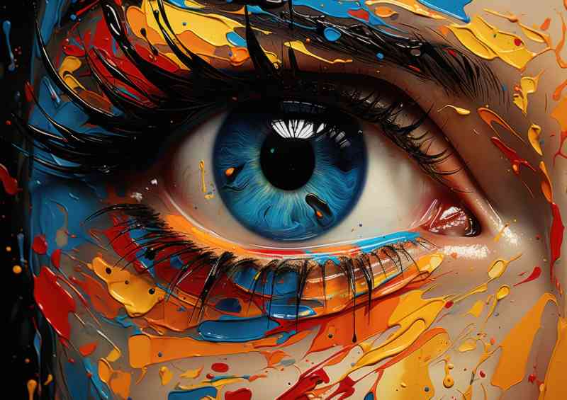 Deep blue eye abstract face | Canvas