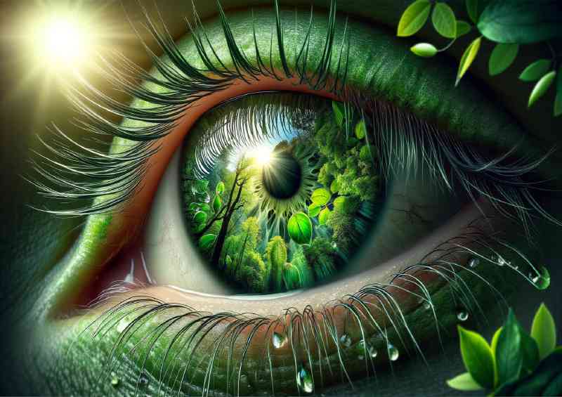 Eye reflecting a lush verdant forest scene | Canvas